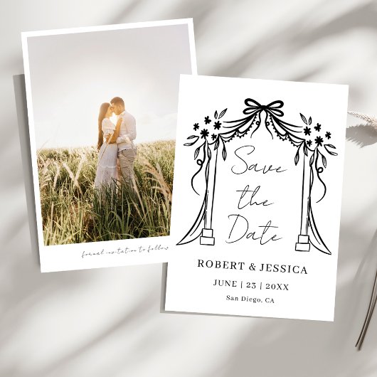 Elegant Modern Photo Wedding Save The Date Kaart