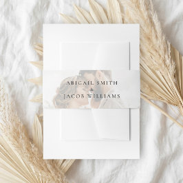 Elegant Modern Photo Wedding Uitnodigingen Wikkel