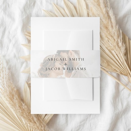 Elegant Modern Photo Wedding Uitnodigingen Wikkel