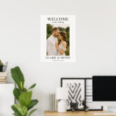 Elegant Modern Photo Wedding Welcome  Poster (Thuiskantoor)