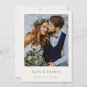 Elegant Modern Photos Script Love & Thanks Wedding Bedankkaart (Voorkant)