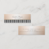 Elegant Modern, Piano Keys, Music Teacher Mini Visitekaartje (Voorkant / Achterkant)