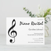 Elegant modern Piano Music Overweging Concert Kaart (Staand voorkant)