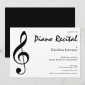 Elegant modern Piano Music Overweging Concert Kaart (Voorkant / Achterkant)