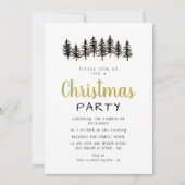 Elegant Modern Pine Forest Christmas Party Kaart (Voorkant)