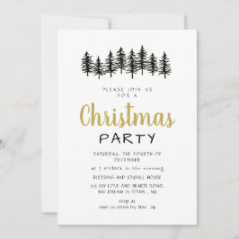 Elegant Modern Pine Forest Christmas Party Kaart