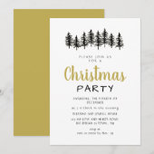 Elegant Modern Pine Forest Christmas Party Kaart (Voorkant / Achterkant)