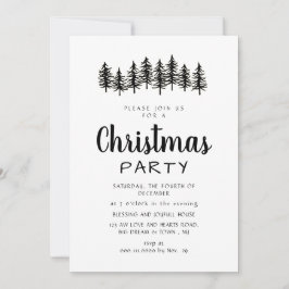 Elegant Modern Pine Forest Christmas Party Kaart