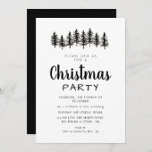 Elegant Modern Pine Forest Christmas Party Kaart (Voorkant / Achterkant)