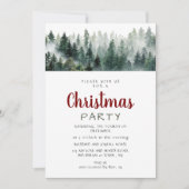Elegant Modern Pine Forest Christmas Party Kaart (Voorkant)