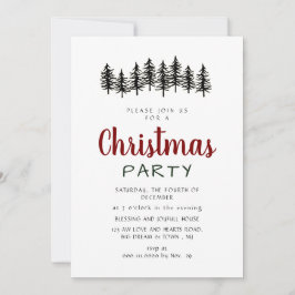 Elegant Modern Pine Forest Christmas Party Kaart