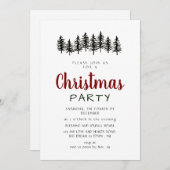 Elegant Modern Pine Forest Christmas Party Kaart (Voorkant / Achterkant)