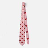 Elegant Modern Pink and White Doodle Heart Pattern Stropdas (Voorkant)