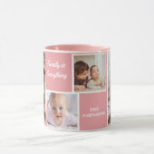 Elegant Modern Pink and White Mug with Family  Mok (Midden)