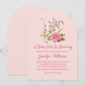 Elegant Modern Pink Arch Tea Party baby shower Kaart (Voorkant / Achterkant)
