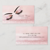 Elegant Modern Pink Bokeh Faux Lashes Visitekaartje (Voorkant / Achterkant)