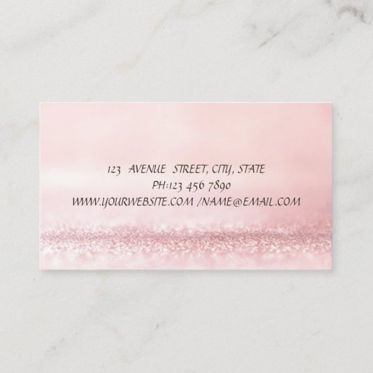 Elegant Modern Pink Bokeh Faux Lashes Visitekaartje (Achterkant)