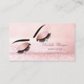 Elegant Modern Pink Bokeh Faux Lashes Visitekaartje (Voorkant)