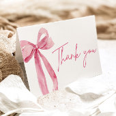 Elegant Modern Pink Bow Ze is het binden van de kn Bedankkaart