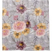 Elegant Modern Pink Floral   Douchegordijn (Voorkant)