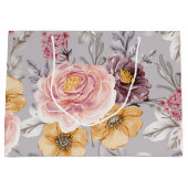 Elegant Modern Pink Floral Groot Cadeauzakje (Voorkant)