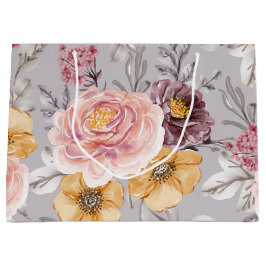Elegant Modern Pink Floral Groot Cadeauzakje