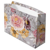 Elegant Modern Pink Floral Groot Cadeauzakje (Achterkant Gekanteld)