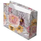 Elegant Modern Pink Floral Groot Cadeauzakje (Voorkant Gekanteld)