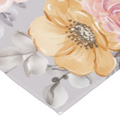 Elegant Modern Pink Floral Lange Tafelloper (Hoek)