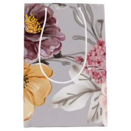 Elegant Modern Pink Floral   Medium Cadeauzakje