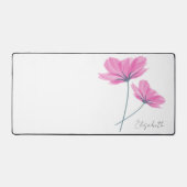 Elegant & Modern Pink Flowers Voeg Jouw naam wit t Bureaumat (Voorkant)