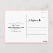 Elegant Modern Pink Moving Annountion Foto Briefkaart (Achterkant)