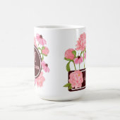 Elegant Modern Pink Peony Waterverf Floral Koffiemok (Center)