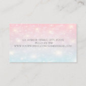 Elegant Modern Pink Ribbon Bow, Glitter Bokeh Visitekaartje (Achterkant)