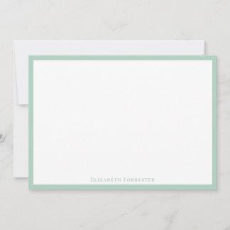 Elegant modern Pistachio Border Flat Note Card Notitiekaartje