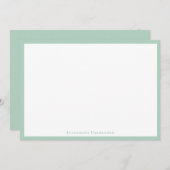 Elegant modern Pistachio Border Flat Note Card Notitiekaartje (Voorkant / Achterkant)