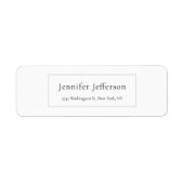 Elegant Modern Plain Professional Etiket (Voorkant)