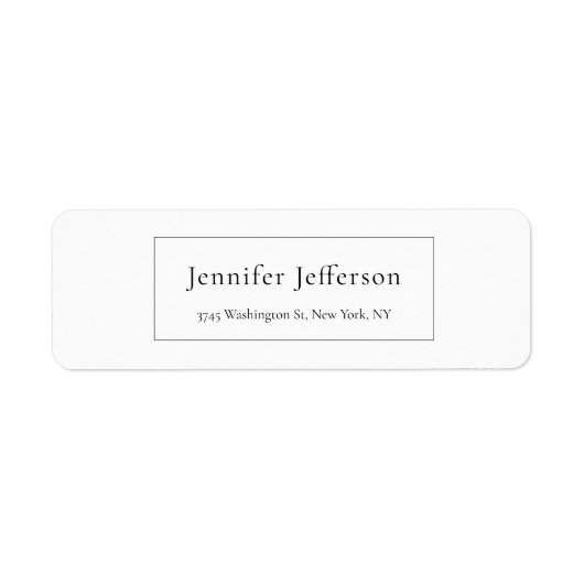 Elegant Modern Plain Professional Etiket (Voorkant)