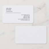 Elegant Modern Plain White Consultant Manager Visitekaartje (Voorkant / Achterkant)