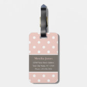 Elegant Modern Polka Dot Patroon met Monogram Bagagelabel (Achterkant verticaal)