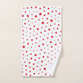 Elegant Modern Polka Dots - Rood - Pas BG aan Bad Handdoek (Handdoek)