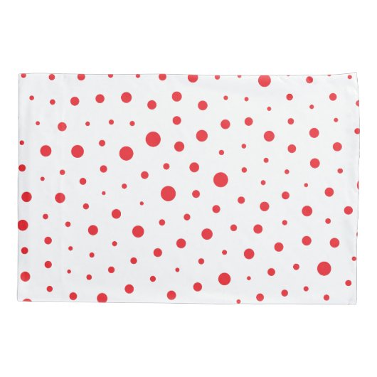 Elegant Modern Polka Dots - Rood - Pas BG aan Kussensloop (Achterkant)