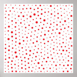 Elegant Modern Polka Dots - Rood - Pas BG aan Poster