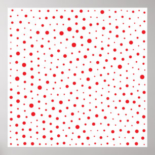 Elegant Modern Polka Dots - Rood - Pas BG aan Poster