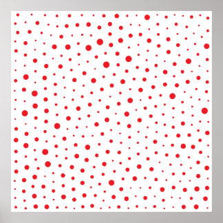Elegant Modern Polka Dots - Rood - Pas BG aan Poster