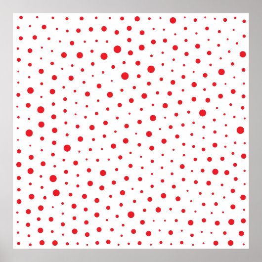 Elegant Modern Polka Dots - Rood - Pas BG aan Poster (Voorkant)
