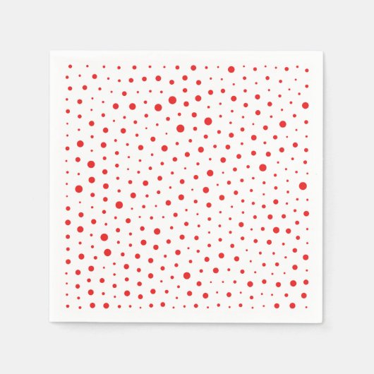 Elegant Modern Polka Dots - Rood - Pas BG aan Servet (Voorkant)