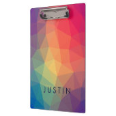 Elegant modern polygonaal gekleurd voeg jouw naam klembord (Links)