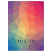 Elegant modern polygonaal gekleurd voeg jouw naam klembord (Achterkant)