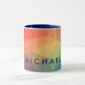 Elegant modern polygonaal gekleurd voeg jouw naam  mok (Midden)